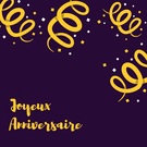 Joyeux anniversaire et serpentins &eacute;clatants